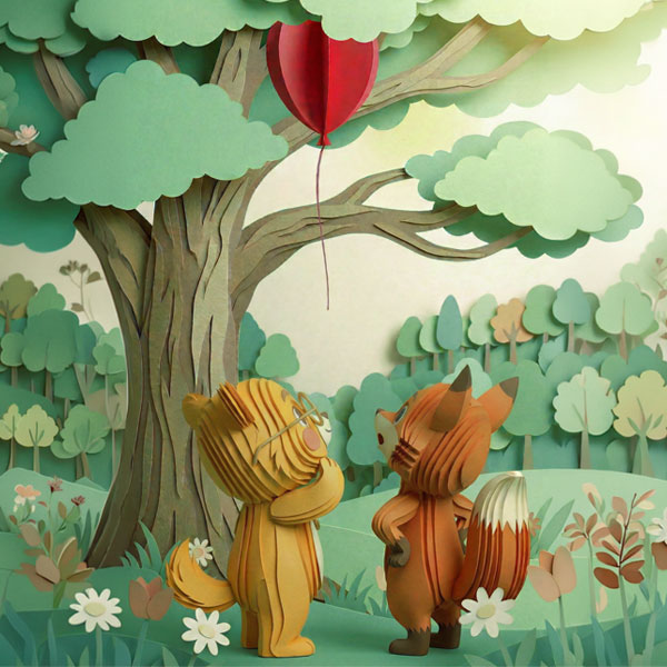 Bilo and Fluxi discover the balloon caught in a tree